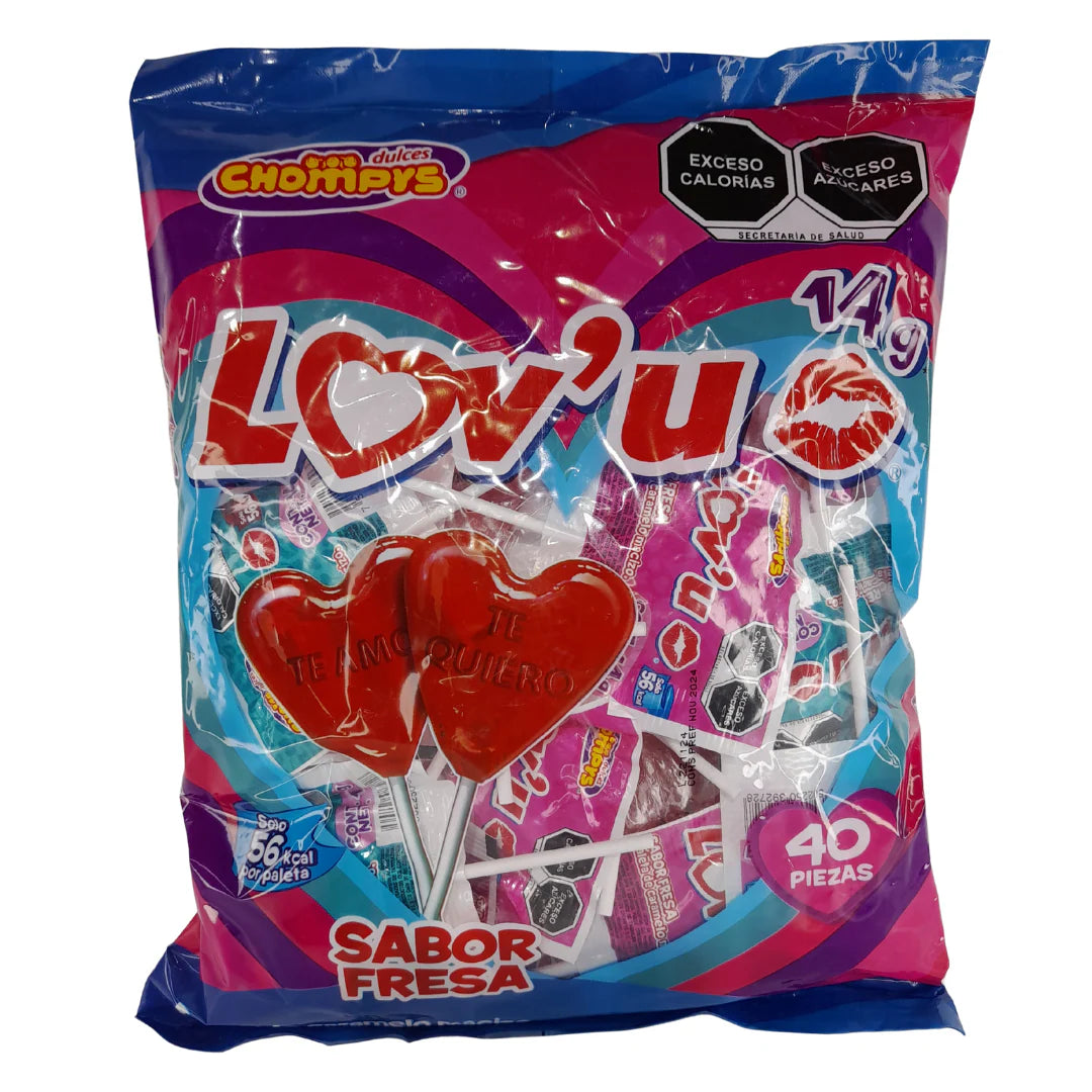 Chompiy’s Lov U 14g Sabor Fresa 40pc/560g