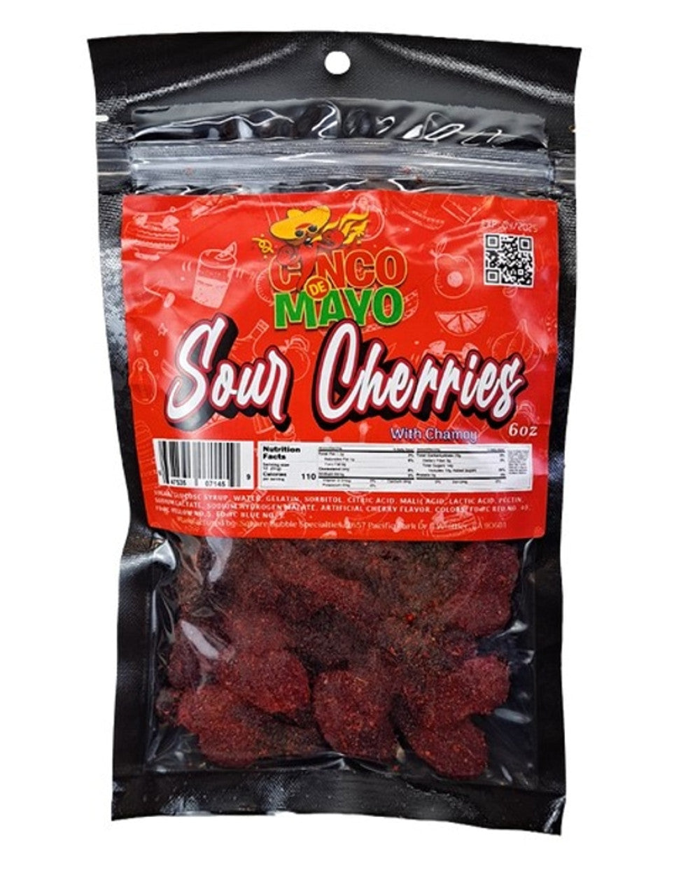 Cinco de Mayo Gummi Sour Cherries w/Chamoy 6oz