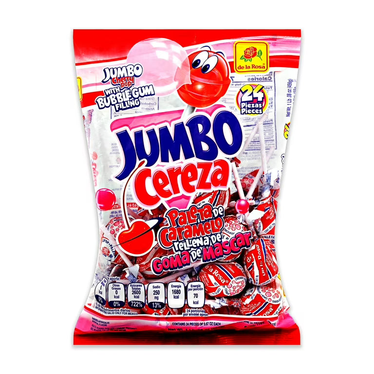 De La Rosa Paleta Jumbo Cereza 25/24pc