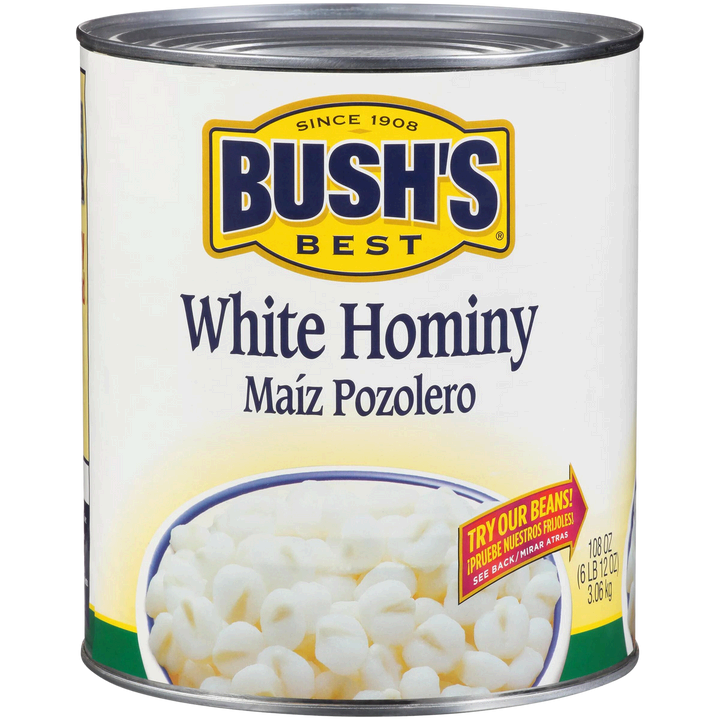 Bush’s White Hominy 6/108oz