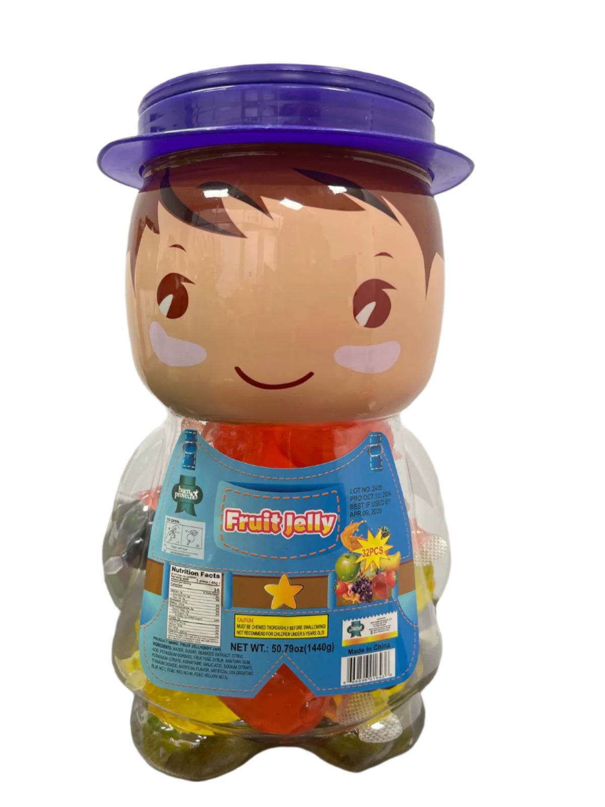 Buen Provecho Fruit Jelly Boy Jar 6 / 50.79 oz / 32 Pieces