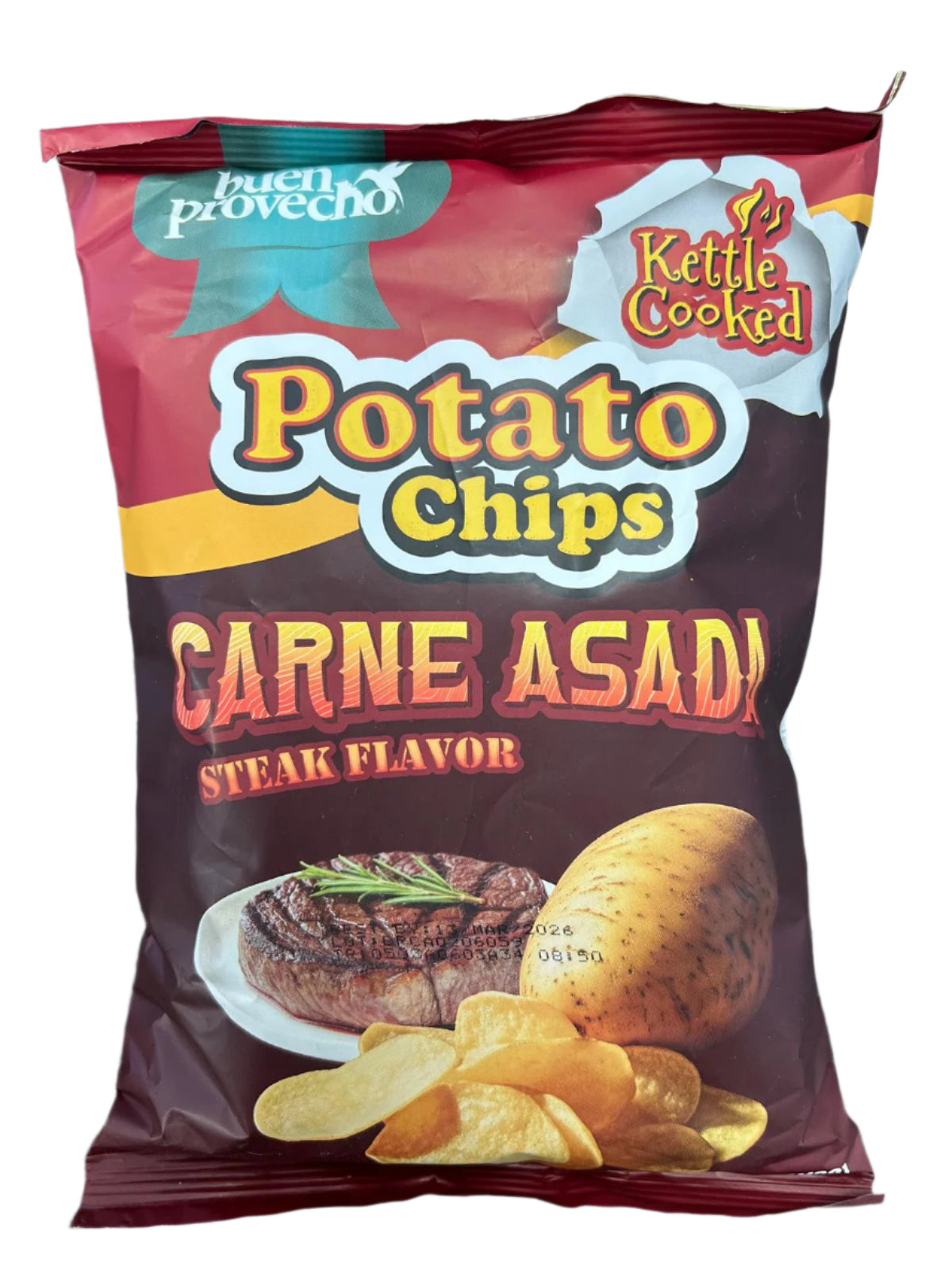 Buen Provecho Potato Chips Carne Asada Flavor 24 / 4 oz / 112 gr (S)