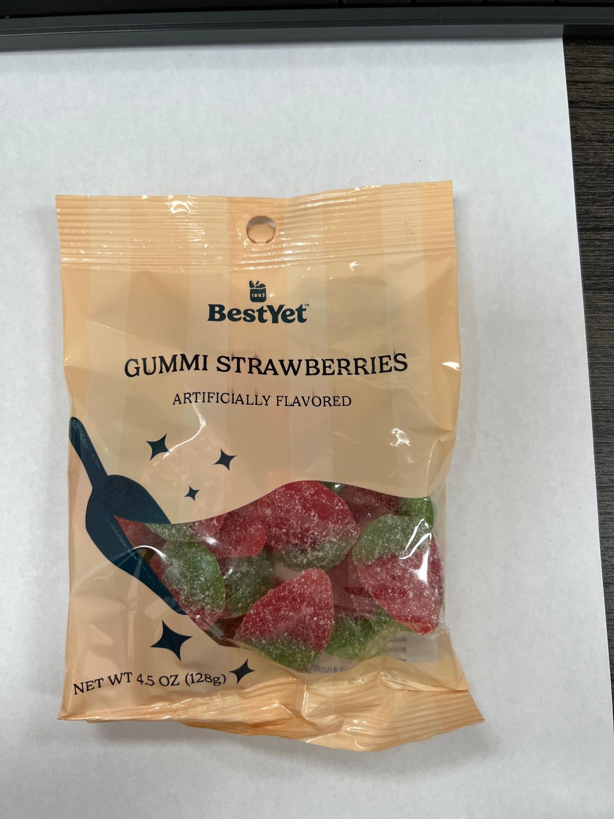 BEST YET GUMMI STRAWBERRIES 12/4.5 OZ