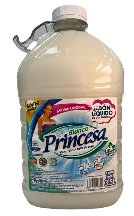 Princesa
Detergente
Liquido Ropa
Blanco
4/3.4LT