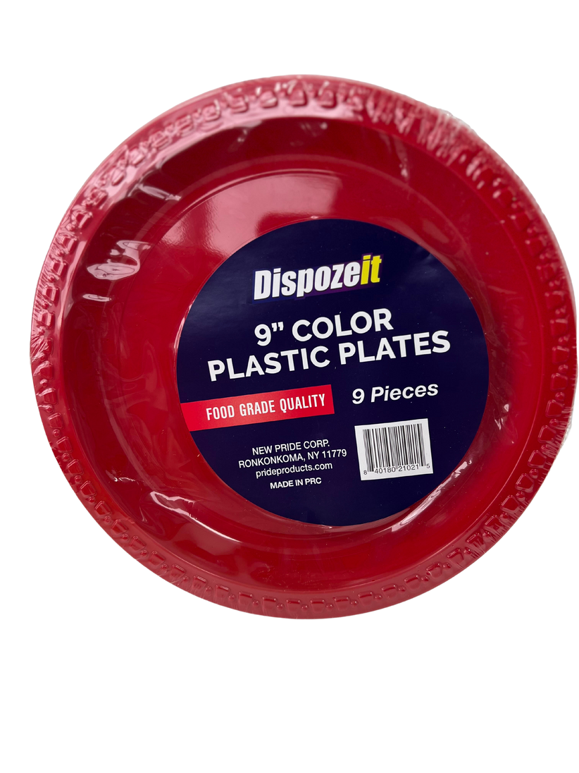 DISPOZEIT PLASTIC RED PLATE 18/9CT