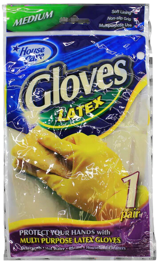 House Care Latex Gloves 6/1pk/S