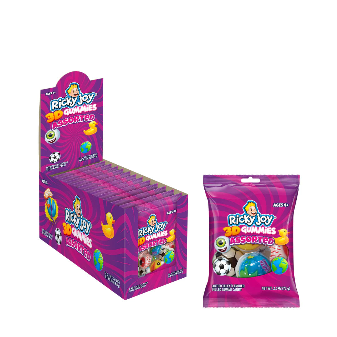Ricky Joy 3D Gummies Assorted 12-2.5oz