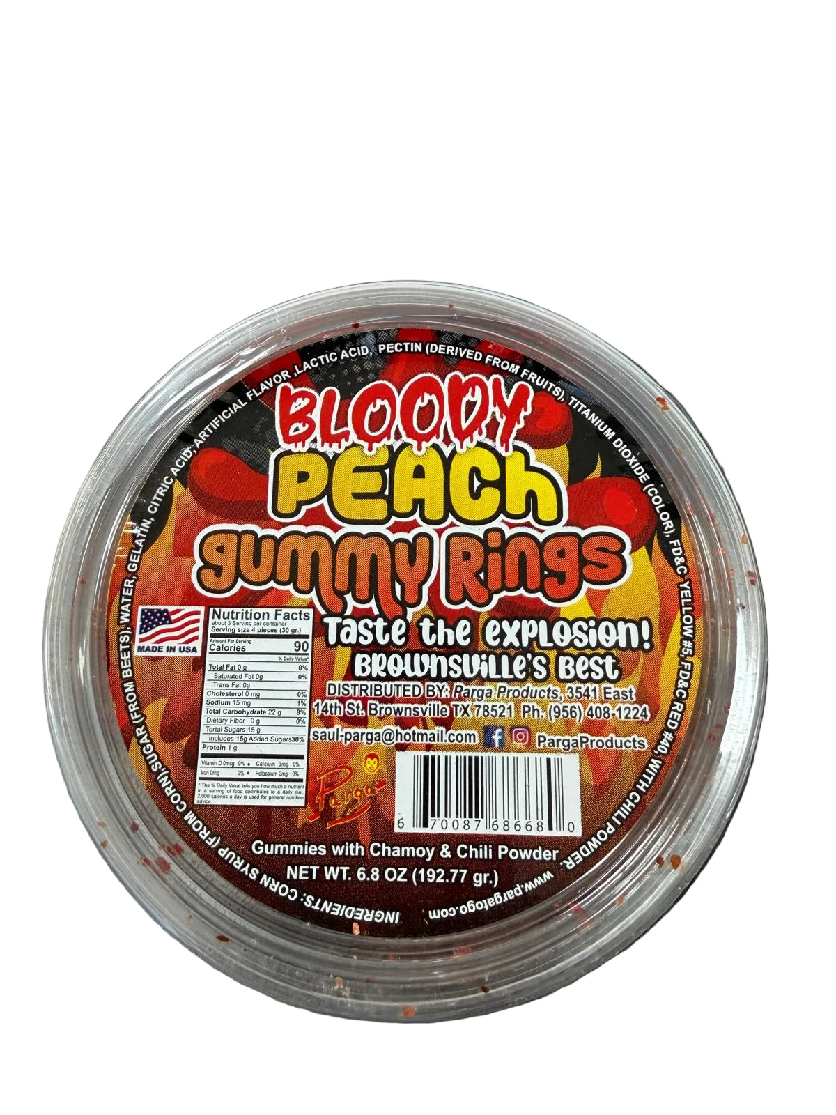 Bloody Peach Gummy Rings 6.8oz
