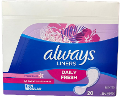 ALWAYS PANTY LINER 24 20PZ UNSCENTED