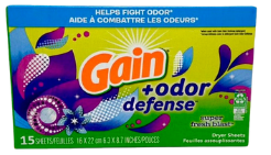 Gain Dryer Sheets Odor Defense Fresh Blast 15/15ct