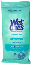 Wet Ones Wipes Green Sensitive Skin Display Travel 20ct