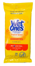 Wet Ones Wipes Yellow Tropical Splash Display Travel 20ct