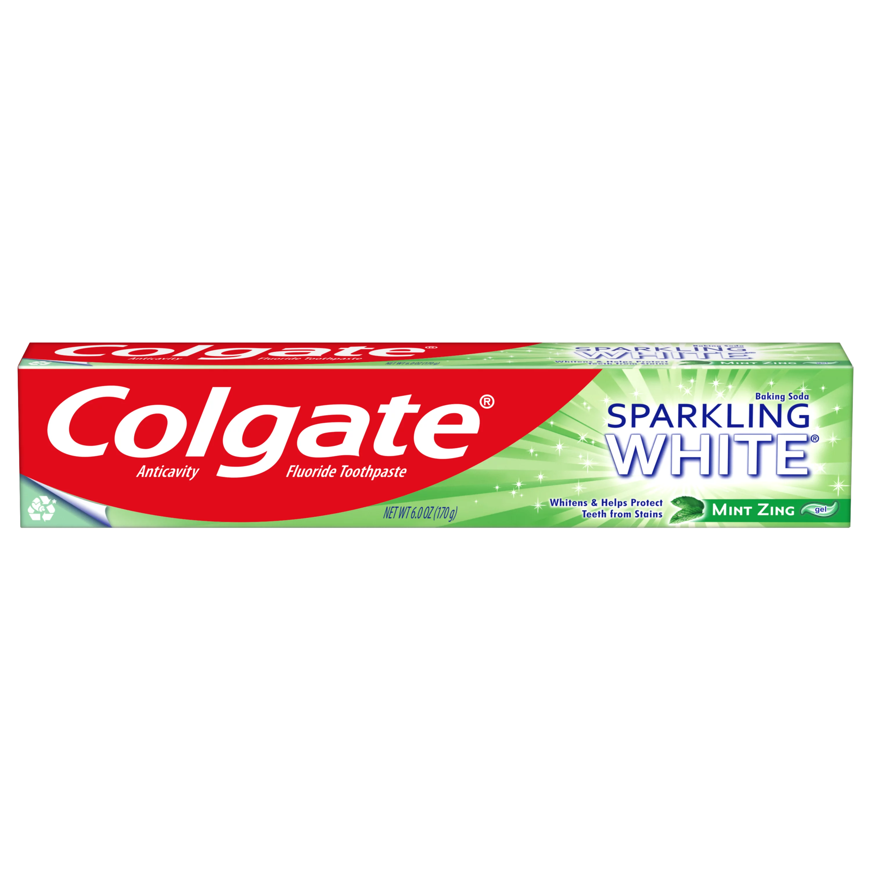 COLGATE TOOTHPASTE SPARKLING WHITE MINT ZING 6/2.5 OZ /70g