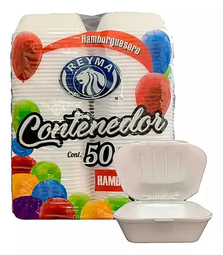 REYMA CONTENEDOR TERMICO P/HAMBURGUESA 10/50PZ