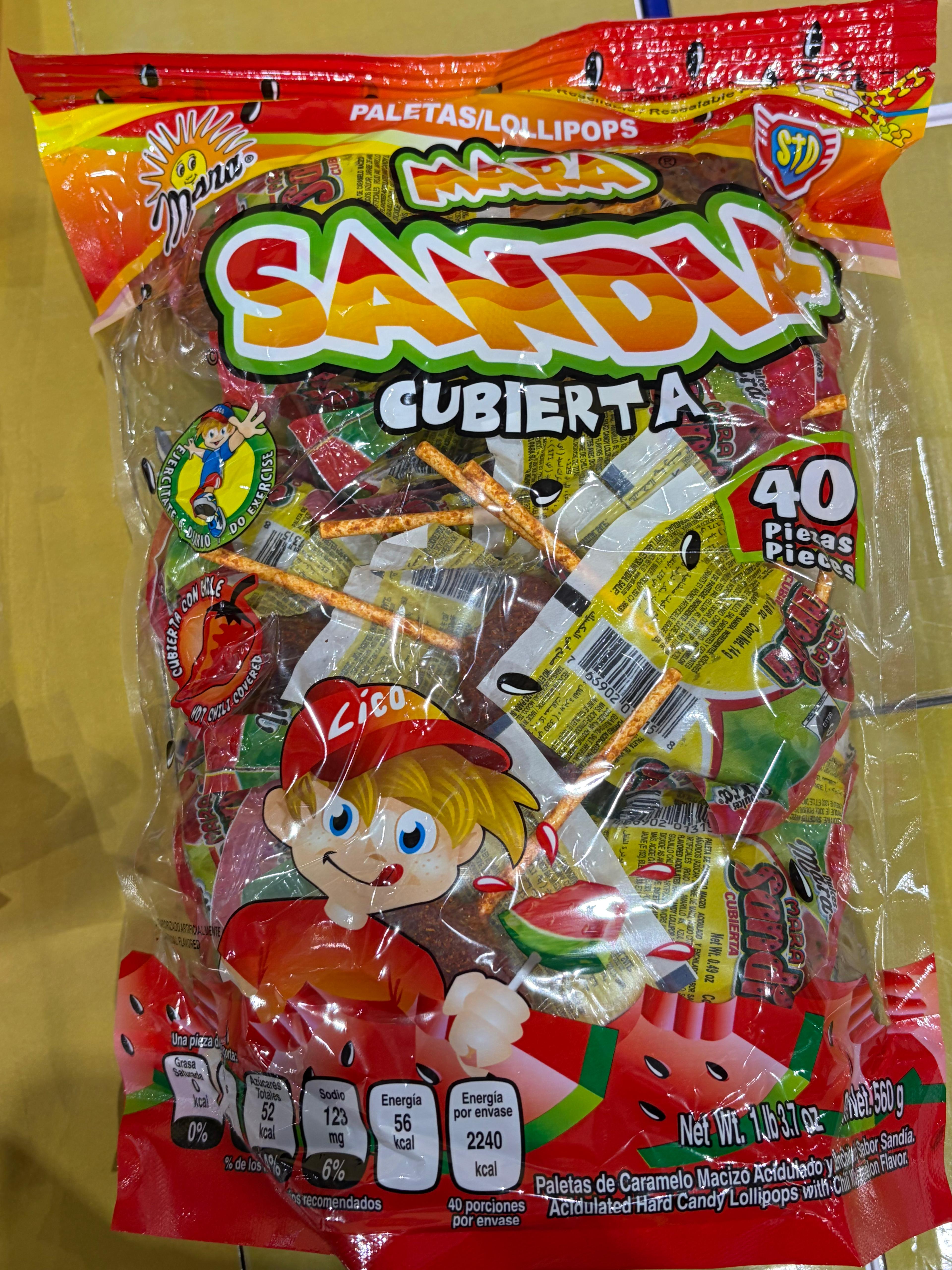 Mara Sandia  Cubierto Con Chile 8/40ct