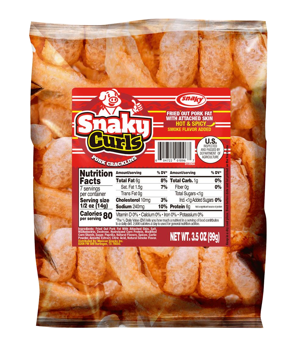 SNAKY CURLS SPICY 99G 18/(3.5 OZ) SNAKY USA