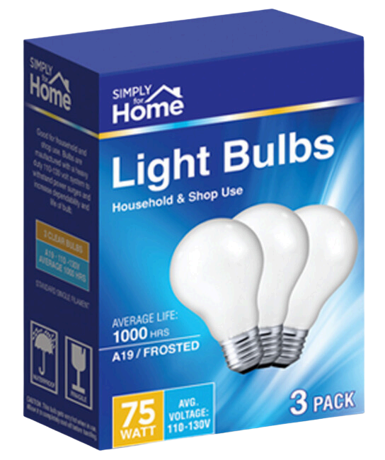 SIMPLY HOME FROSTED LIGHT BULB 3/90W BLUE