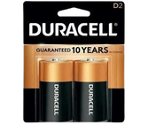 DURACELL BATTERIES D-2 PACK COPPERTOP