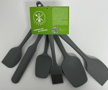 HEAT RESISTANT 6PZ SILICON KITCHEN UTENSILS GRAY