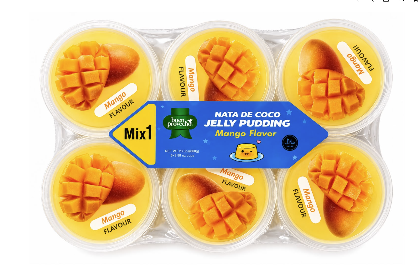 Buen Provecho Fruit Jelly Pudding Mango Flavor 12/23.2oz/6pc