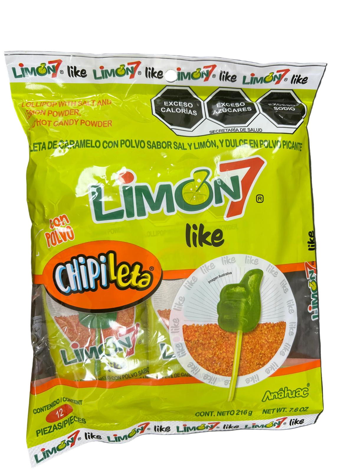 Anahuac Limon7 Paleta Like Bolsa 18g/24/12pc