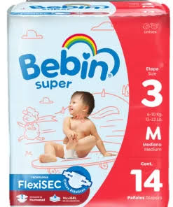 BEBIN SUPER DIAPERS FLEXISEC MEDIUM 14 CT