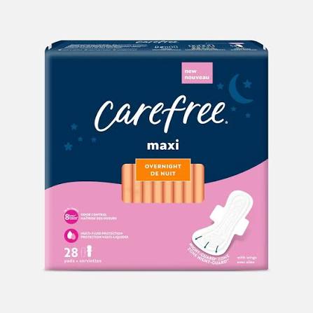 CAREFREE MAXI 28 CT OVER NIGHT WITH WINGS