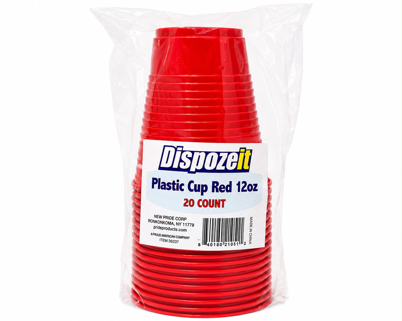 Plastic Cup Red 12oz