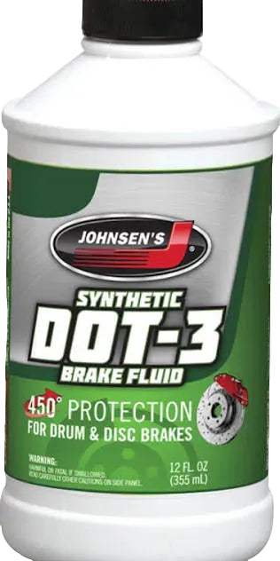 Johnsens Brake Fluid 12oz DOT3 Heavy Duty