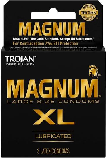 TROJAN CONDOM 3CT MAGNUM BLACK XL