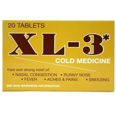 XL3 COLD MEDICINE 325 MG 20 CT