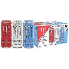 MONSTER ENERGY ULTRA ZERO SUGAR ULTRA RED, ZERO ULTRA, ULTRA BLUE 12PK/16OZ