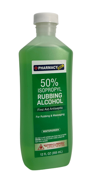 PHARMACY BEST RUBBING ALCOHOL WINTERGREEN 50 Per 12 / 12 oz 355 ML