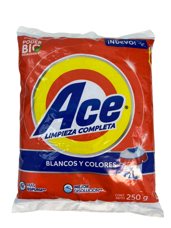 Ace 
Regular 
Detergent 
36/250g