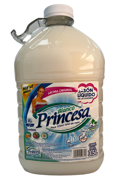 Princesa 
Detergente 
Liquido  Ropa 
Blanco 
4/3.4LT