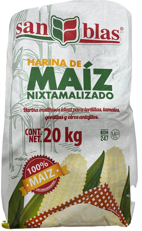 San Blas Corn Flour 44.05 LB Yellow Ribbon                                                                                                                                             Corn Flour Marina de Maiz44.05lb