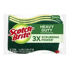 Scotch Brite Scrub Sponge Heavy Duty 1/3pk