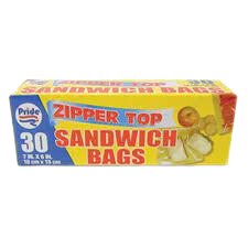 DISPOZEIT SANDWICH BAG 30 CT SNAP CLOSURE