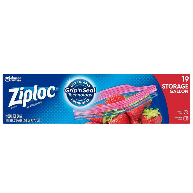 ZIPLOC FREEZER BAG 12/19CT GRIP N SEAL STRONG 1 GL