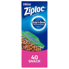 ZIPLOC FREEZER BAG 12/40CT SNACK