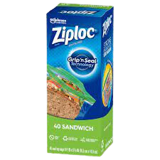 ZIPLOC SANDWICH BAG 12/40CT