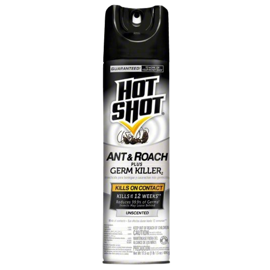 HOT SHOT ANT, ROACH Y GERM KILLER SPRAY 12/17.5OZ UNSCENTED