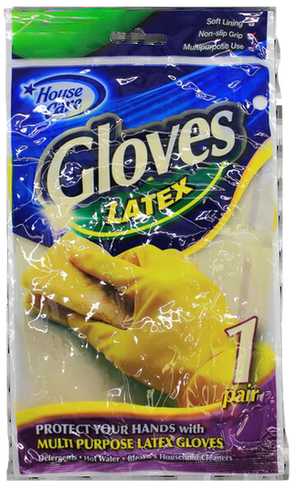 HOUSE CARE LATEX GLOVES 6/12 M